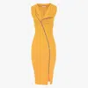 Roserry Women's Yellow / Orange Chelsea Sleeveless Zipped Jersey Midi Dress In Yellow