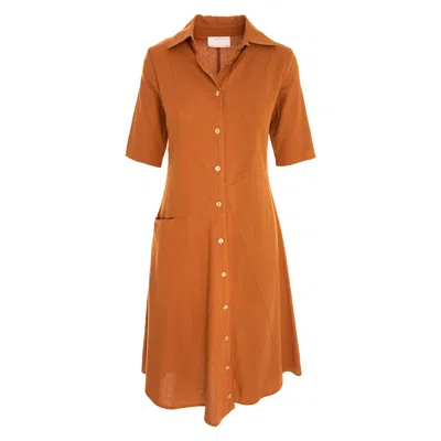 Roserry Women's Yellow / Orange Linen Shirt Dress In Mustard In Yellow/orange