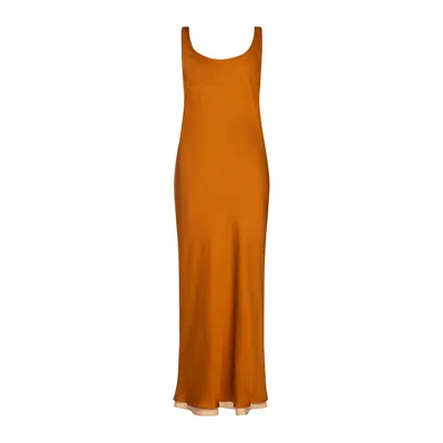 Roses Are Red Women's Brown / Gold / Neutrals Charlotte Reversible Dress In Chocolate Vs Golden Beige In Brown/gold