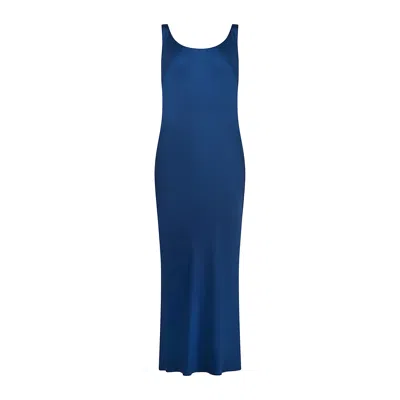 Roses Are Red Women's Charlotte Reversible Dress Indigo Blue Vs Ocean Blue