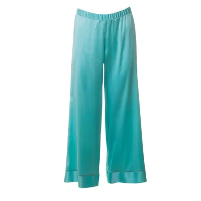 Roses Are Red Women's Green Dione Silk Pants Turquoise