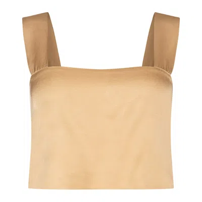 Roses Are Red Women's Neutrals / Gold Carrie Croptop In Golden Beige