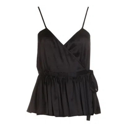 Roses Are Red Women's Odile Silk Wrap Top In Black