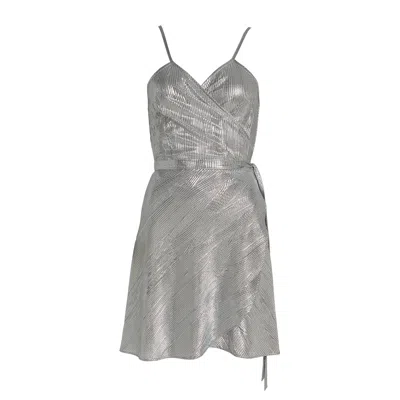 Roses Are Red Women's Silver / White / Grey Eloise Wrapdress Silver In Silver/white/grey