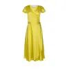 Roses Are Red Women's Yellow / Orange Doris Midi Wrapdress In Lime In Yellow/orange