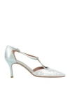 Rose's Roses Woman Pumps Sky Blue Size 8 Leather, Textile Fibers In Blue