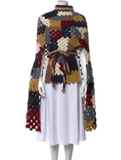 Pre-owned Rosetta Getty Alpaca Colorblock Pattern Sweater In Neutral