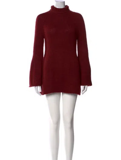 Pre-owned Rosetta Getty Alpaca Turtleneck Sweater In Red