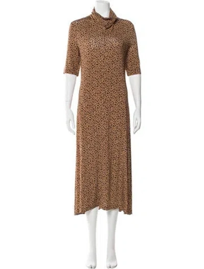 Pre-owned Rosetta Getty Animal Print Long Dress In Brown