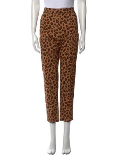 Pre-owned Rosetta Getty Animal Print Straight Leg Pants In Neutral