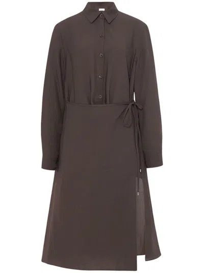 Rosetta Getty Asymmetric Apron Shirt In Brown