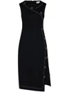 Rosetta Getty Asymmetric Snap Sleeveless Dress In Black