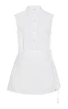 Rosetta Getty Asymmetric Stretch-cotton Apron Shirt In White
