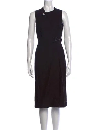 Pre-owned Rosetta Getty Asymmetrical Knee-length Dress In Black