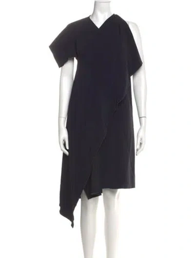 Pre-owned Rosetta Getty Asymmetrical Knee-length Dress In Blue
