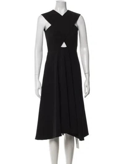 Pre-owned Rosetta Getty Asymmetrical Midi Length Dress In Black