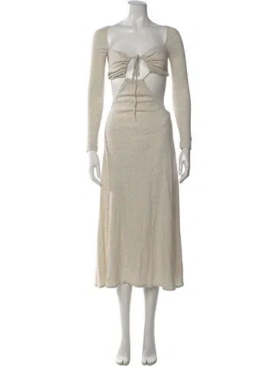 Pre-owned Rosetta Getty Asymmetrical Midi Length Dress In Neutral