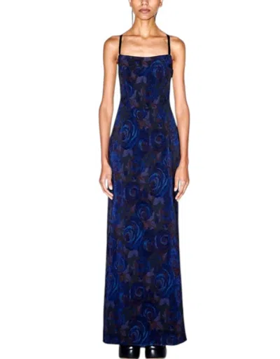 Rosetta Getty Baroque Tie Back Corset Dress In Floral Cotton In Multi