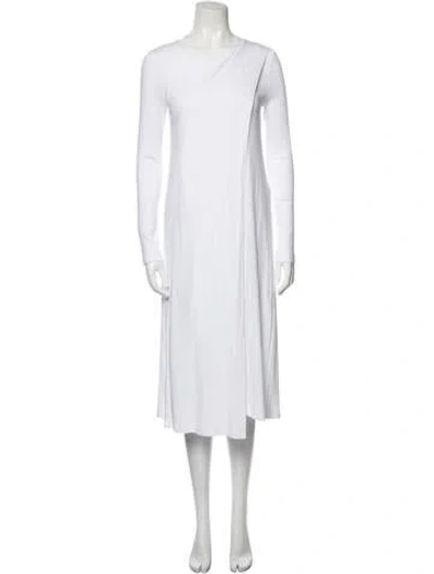 Pre-owned Rosetta Getty Bateau Neckline Knee-length Dress In White