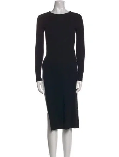 Pre-owned Rosetta Getty Bateau Neckline Midi Length Dress In Black