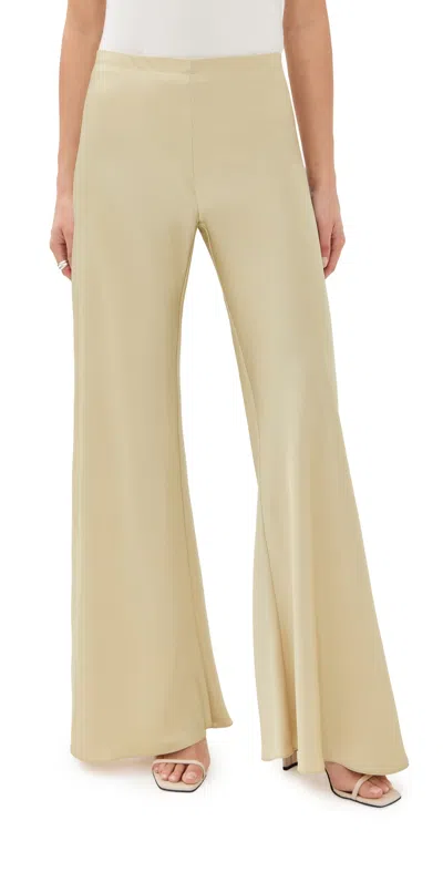 Rosetta Getty Bias Cut Wide Leg Pants Champagne In Gold