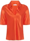 Rosetta Getty Bias Polo Top In Orange