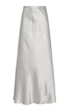 Rosetta Getty Bias Silk Maxi Skirt In Silver