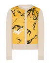 Rosetta Getty Bird-print Cardigan In Yellow