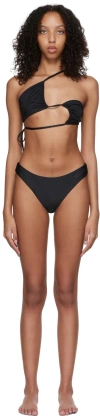 Rosetta Getty Black Recycled Nylon Bikini In Black