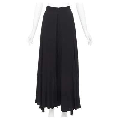 Pre-owned Rosetta Getty Black Viscose Front Inverted Pleat Slitted Harem Pants Us0 X