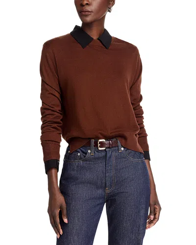 Rosetta Getty Boxy Crewneck Sweater In Espresso