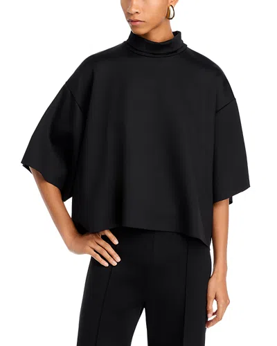 Rosetta Getty Boxy Turtleneck Top In Black