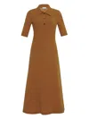 Rosetta Getty Button-up Polo Dress In Brown