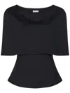 Rosetta Getty Fitted Cape Top Black In Black