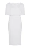 Rosetta Getty Fitted Cape Dress In White