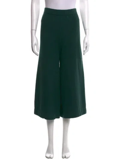Pre-owned Rosetta Getty Cashmere Wide Leg Pants In Green