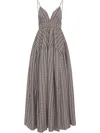 Rosetta Getty Plaid Gathered Peplum Maxi Camisole Dress In Black