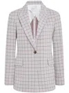 Rosetta Getty Check-pattern Blazer In Neutrals