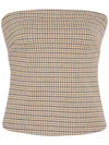 ROSETTA GETTY CHECK-PATTERN TOP