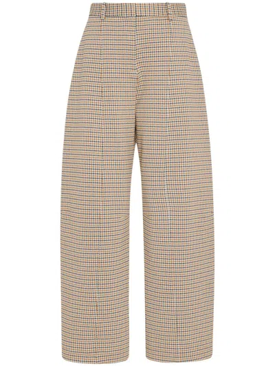 Rosetta Getty Check-pattern Trousers In Neutrals