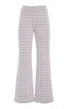 Rosetta Getty Checked Cropped Flared Pants In Multi