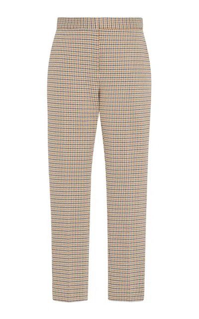 Rosetta Getty Checked Cropped Skinny Pants In Multi