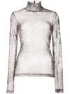 Rosetta Getty Collage-print Mesh T-shirt In Grey