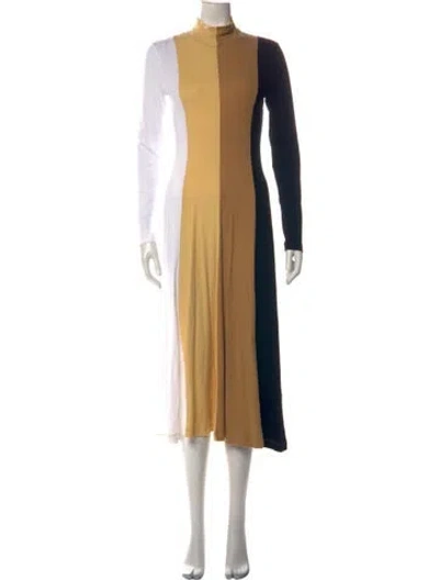 Pre-owned Rosetta Getty Colorblock Pattern Long Dress In Yellow