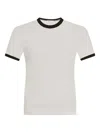Rosetta Getty Contrasting-trim Short-sleeve T-shirt In White