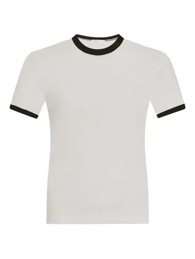 Rosetta Getty Contrasting-trim Short-sleeve T-shirt In White