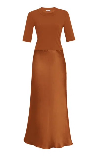 Rosetta Getty Cotton Jersey T-shirt Dress In Brown