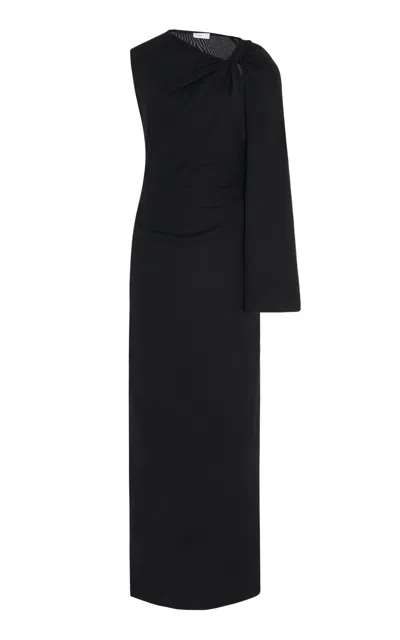 Rosetta Getty Twist Cape Maxi Dress In Black