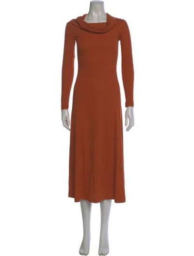 Pre-owned Rosetta Getty Cowl Neck Midi Length Dress W/ Tags In Brown
