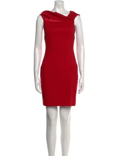 Pre-owned Rosetta Getty Cowl Neck Mini Dress In Red
